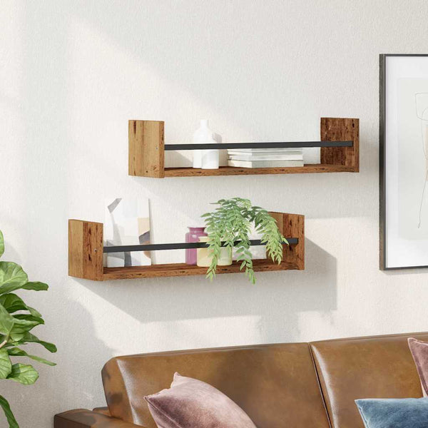 Wandregal Altholz 60 cm 2er Set
