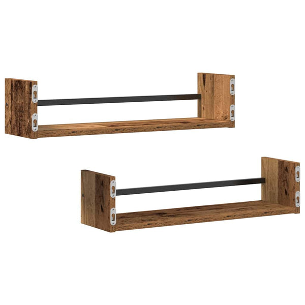 Wandregal Altholz 60 cm 2er Set