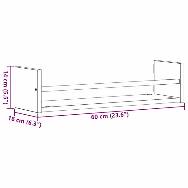 Wandregal Altholz 60 cm 2er Set