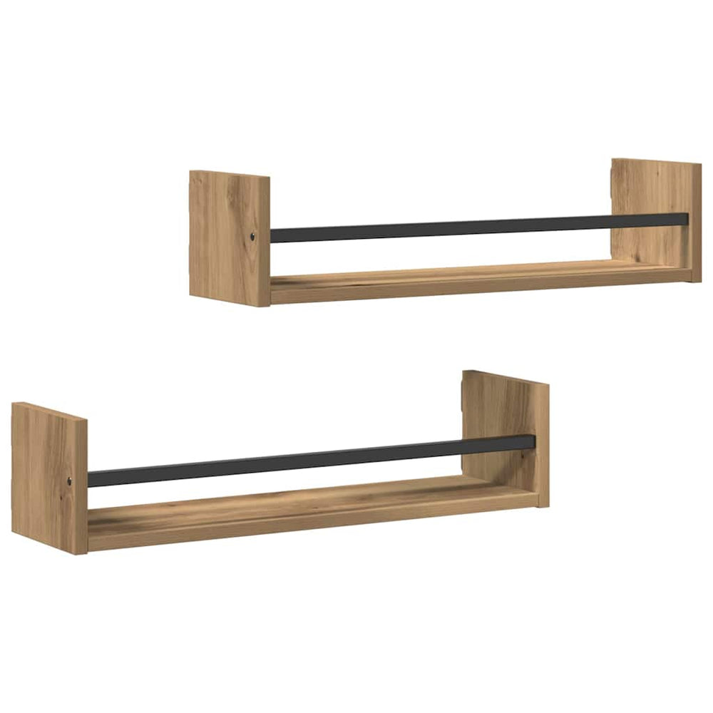 Wandregal 2er Set Artisan Eiche 60cm
