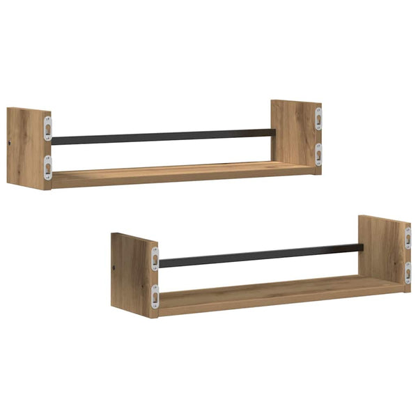 Wandregal 2er Set Artisan Eiche 60cm