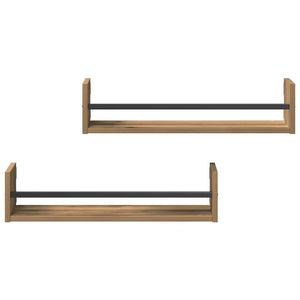 Wandregal 2er Set Artisan Eiche 60cm