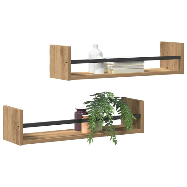 Wandregal 2er Set Artisan Eiche 60cm