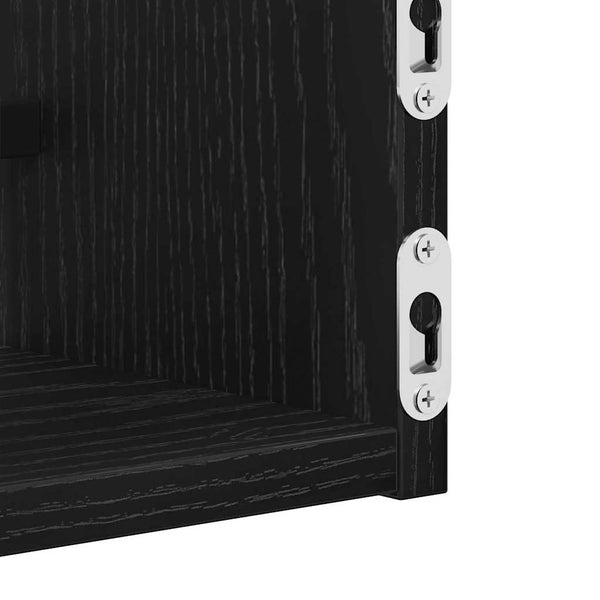 Wandregal 2er Set Schwarz Eiche