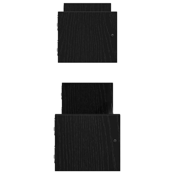 Wandregal 2er Set Schwarz Eiche