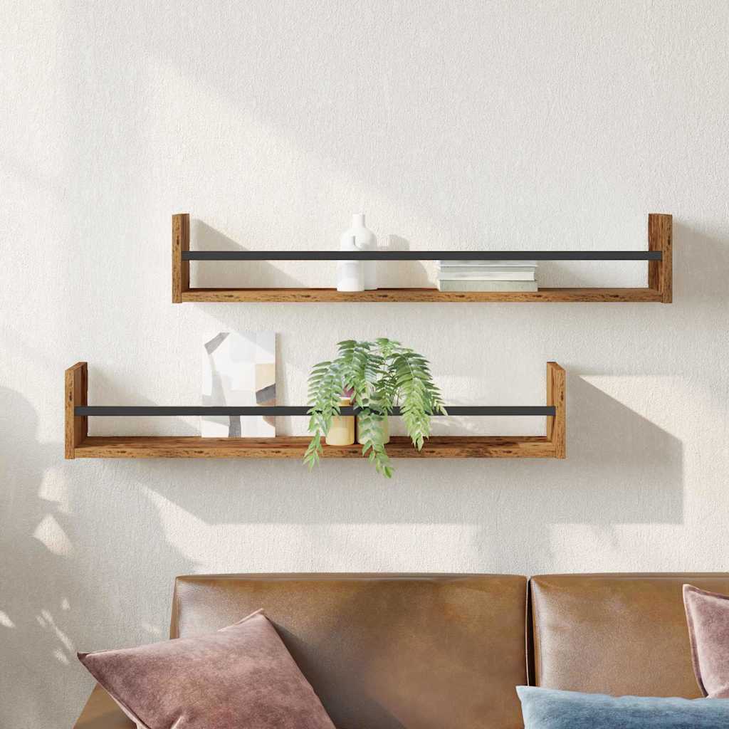 Wandregal Altholz 2er Set 80cm
