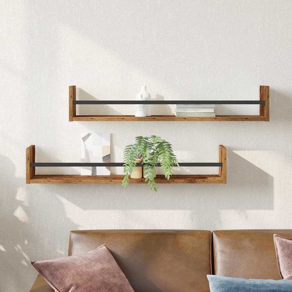 Wandregal Altholz 2er Set 80cm