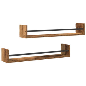 Wandregal Altholz 2er Set 80cm