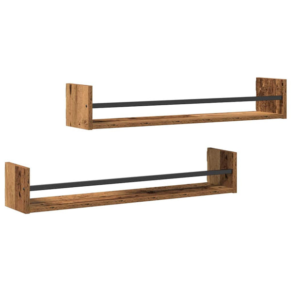 Wandregal Altholz 2er Set 80cm