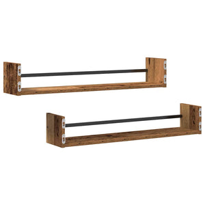 Wandregal Altholz 2er Set 80cm