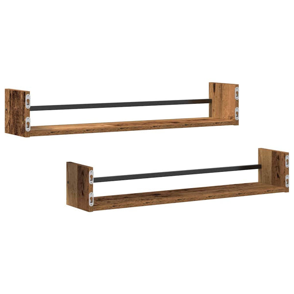 Wandregal Altholz 2er Set 80cm