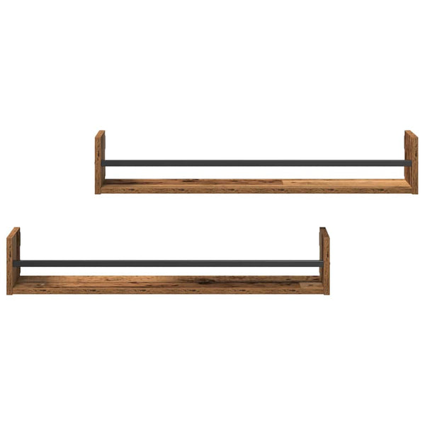 Wandregal Altholz 2er Set 80cm