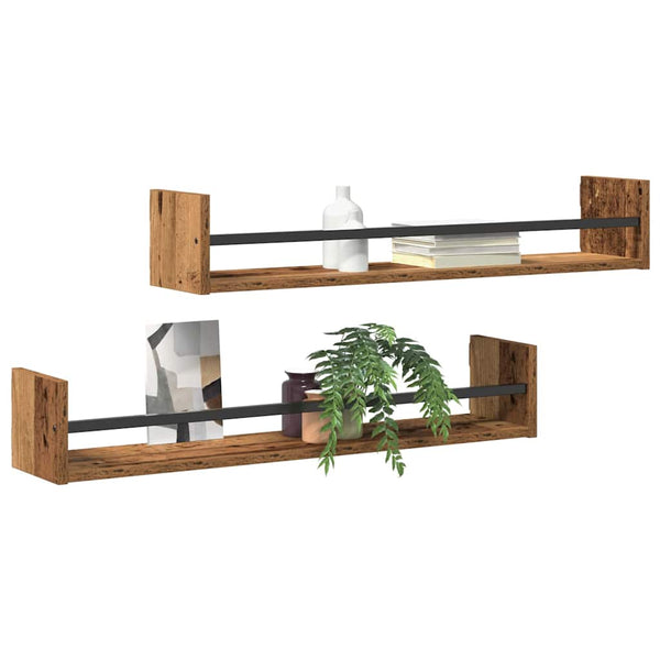 Wandregal Altholz 2er Set 80cm