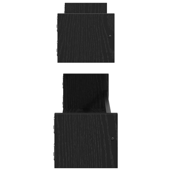 Wandregal 2er Set Schwarz Eiche 80cm