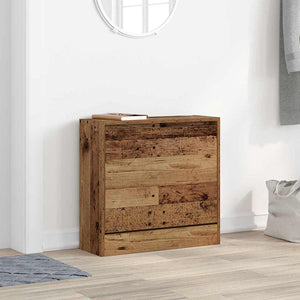 Schuhschrank mit Regal Altholz 60 cm