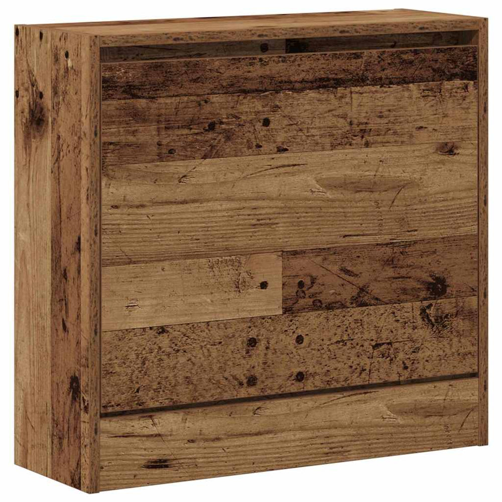 Schuhschrank mit Regal Altholz 60 cm