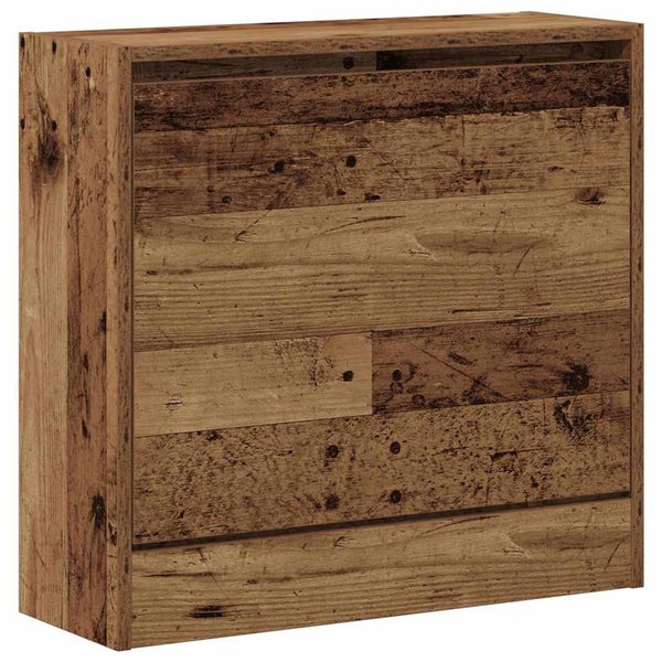 Schuhschrank mit Regal Altholz 60 cm