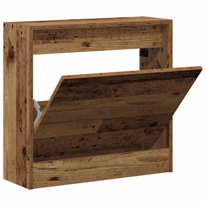 Schuhschrank mit Regal Altholz 60 cm