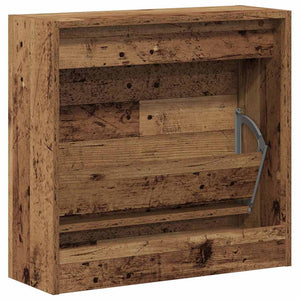 Schuhschrank mit Regal Altholz 60 cm