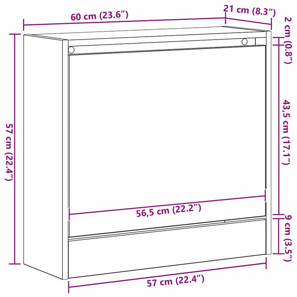 Schuhschrank Artisan Eiche 60 cm