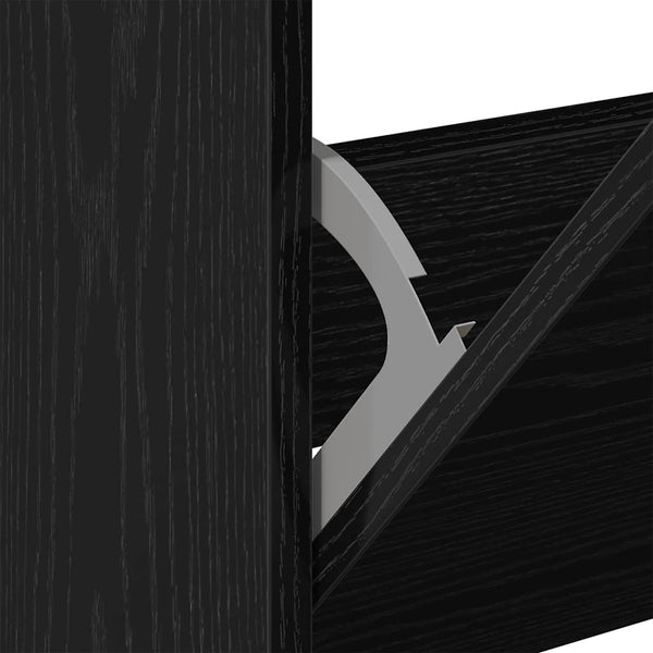 Schuhschrank Schwarz Eichenoptik 60cm
