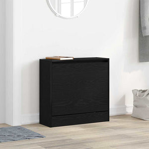 Schuhschrank Schwarz Eichenoptik 60cm
