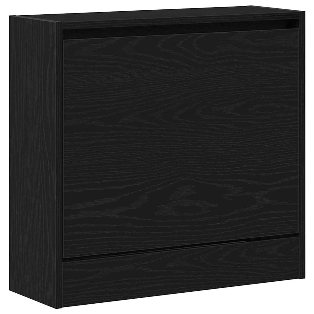 Schuhschrank Schwarz Eichenoptik 60cm