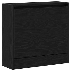 Schuhschrank Schwarz Eichenoptik 60cm