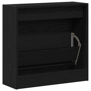 Schuhschrank Schwarz Eichenoptik 60cm