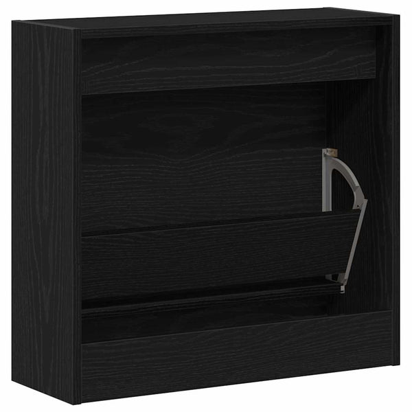 Schuhschrank Schwarz Eichenoptik 60cm