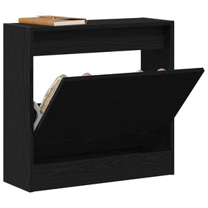 Schuhschrank Schwarz Eichenoptik 60cm