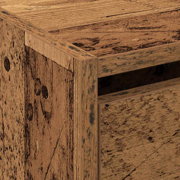 Schuhschrank mit Regal Altholz 80 cm