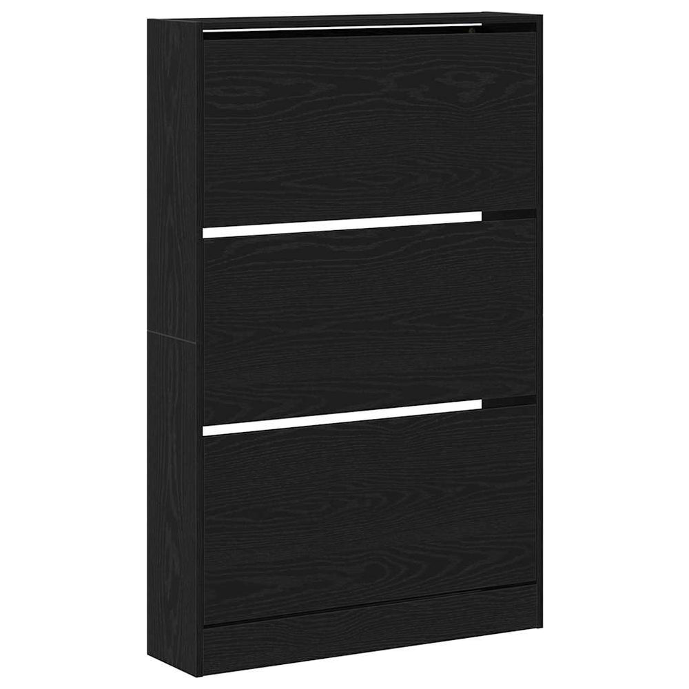 Schuhschrank mit Regal Schwarz Eiche 80cm