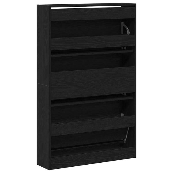 Schuhschrank mit Regal Schwarz Eiche 80cm
