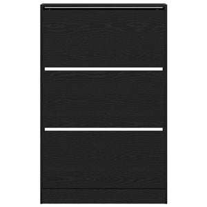 Schuhschrank mit Regal Schwarz Eiche 80cm