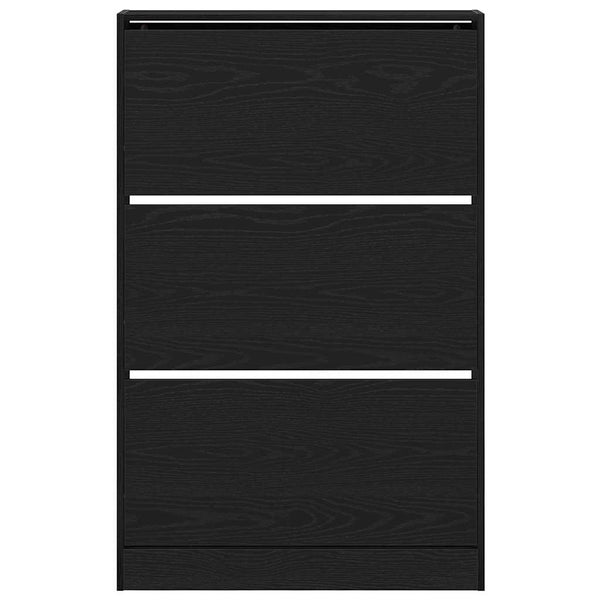 Schuhschrank mit Regal Schwarz Eiche 80cm