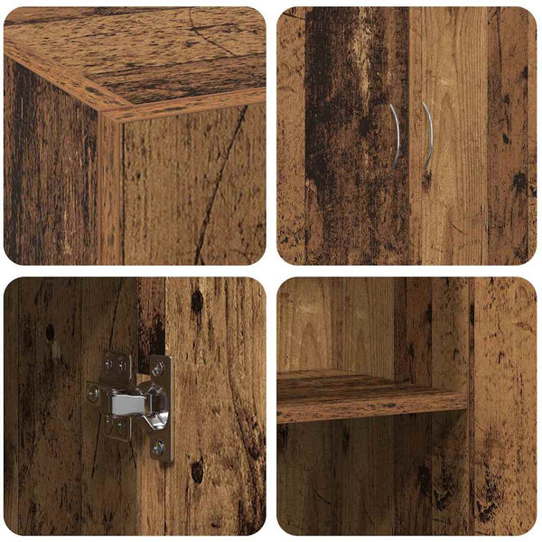 Büroschrank Schwarz Eichen-Optik mit Regal