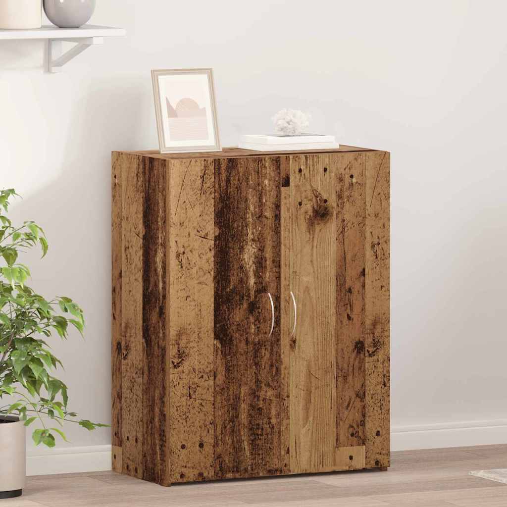 Büroschrank Schwarz Eichen-Optik mit Regal