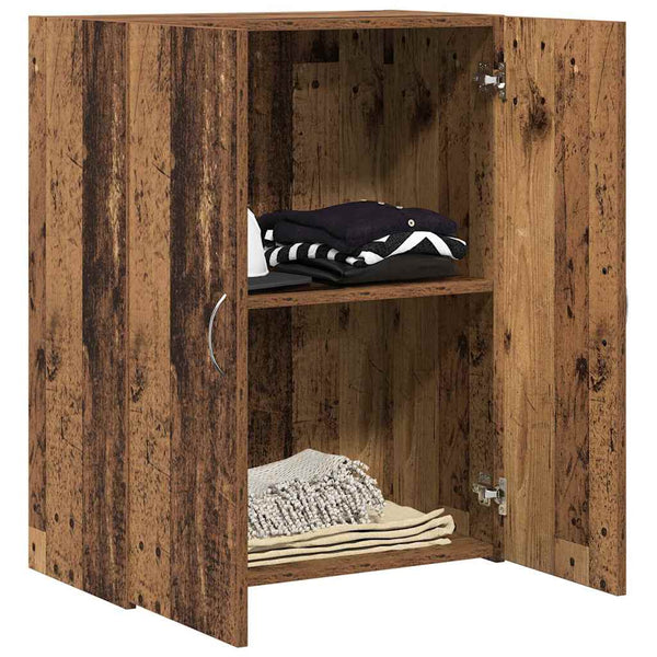 Büroschrank Schwarz Eichen-Optik mit Regal
