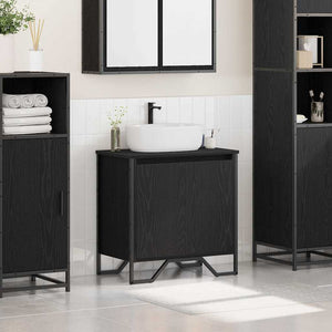 Waschbeckenschrank Schwarz Eichen-Optik 60cm