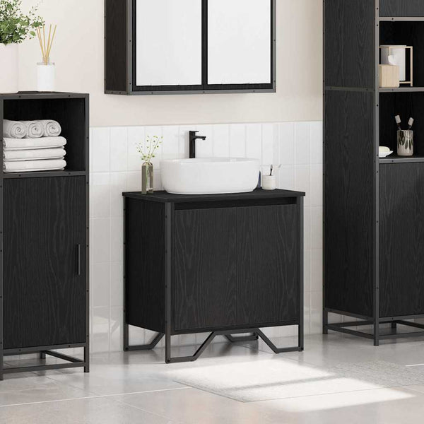 Waschbeckenschrank Schwarz Eichen-Optik 60cm