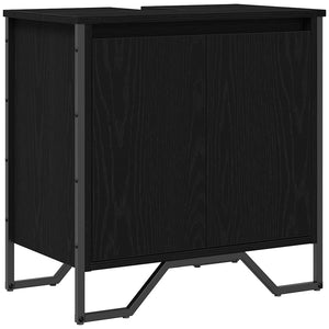Waschbeckenschrank Schwarz Eichen-Optik 60cm