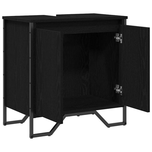 Waschbeckenschrank Schwarz Eichen-Optik 60cm