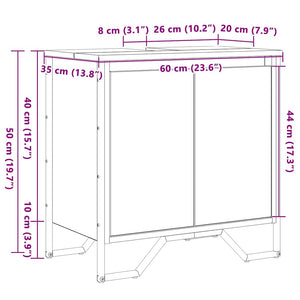 Waschbeckenschrank Schwarz Eichen-Optik 60cm