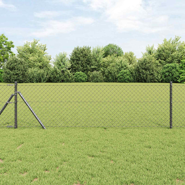 Grauer Stahl Kettenzaun 10 x 0,6 m