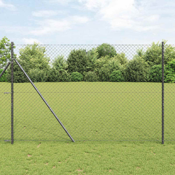 Grauer Stahl Kettenzaun 10 x 1,6 m