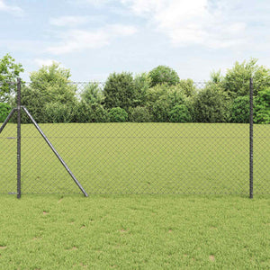 Grauer Stahl Kettenzaun 25x1,4 m