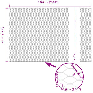 Hexagonzaun Grün 0,4 x 10 m PVC