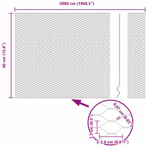 Hexagonzaun Grün Stahl 0.4 x 50 m