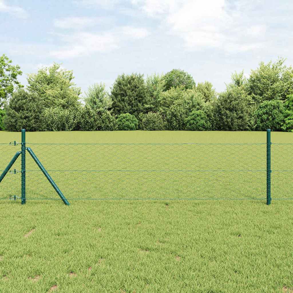 Hexagonzaun Grün Stahl 0,5 x 100 m